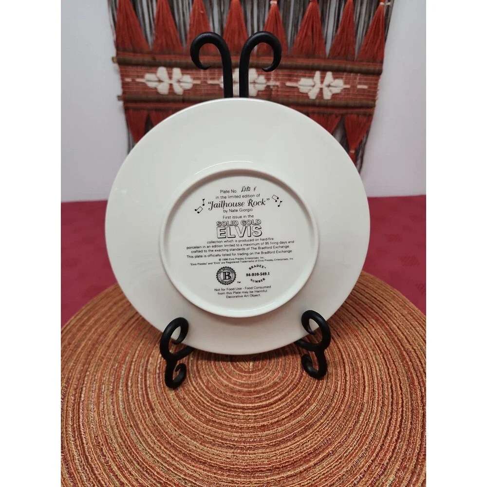 Bradford Exchange Jailhouse Rock Solid Gold Elvis Plate With #8080 H With COA